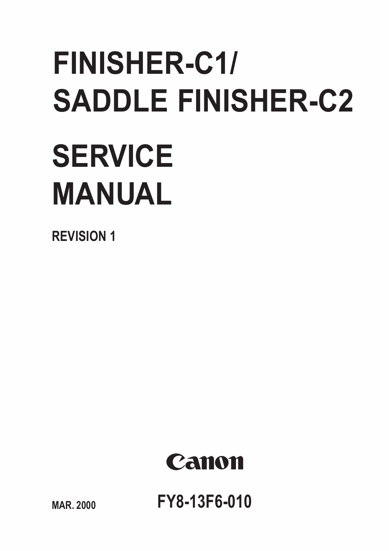 Canon Options Finisher-C1 C2 Parts and Service Manual-1